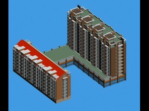 city residential garden villa office building design - 259 Modello 3D