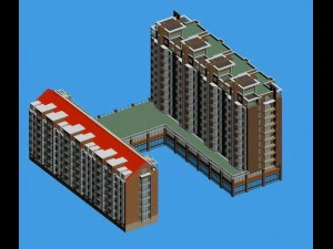 city residential garden villa office building design - 259 3D Model