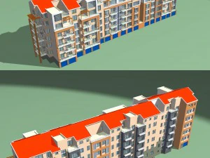 desain gedung perkantoran vila taman perumahan kota - 260 Model 3D