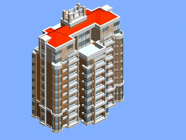 city residential garden villa office building design - 273 3D Model .c4d .max .obj .3ds .fbx .stl .blend 