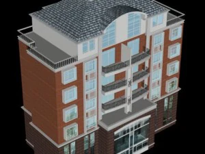 도시 주거 정원 빌라 사무실 건물 디자인 - 297 3D 모델