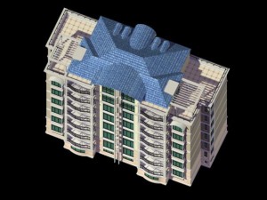 city residential garden villa office building design - 299 3D Model