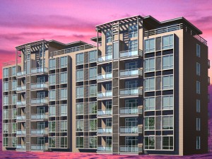 city residential garden villa office building design - 307 3Dモデル