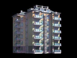 city residential garden villa office building design - 324 Modello 3D