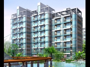 city residential garden villa office building design - 328 3D Model