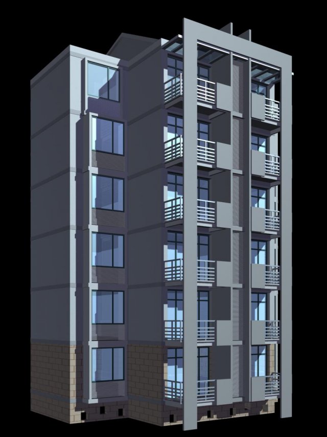 city residential garden villa office building design - 331 3D Model .c4d .max .obj .3ds .fbx .stl .blend 