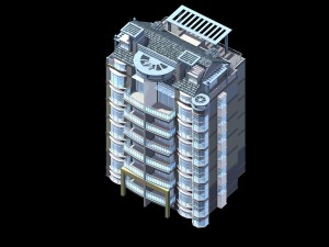 city residential garden villa office building design - 336 Modèle 3D