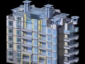 city residential garden villa office building design - 339 3D Model