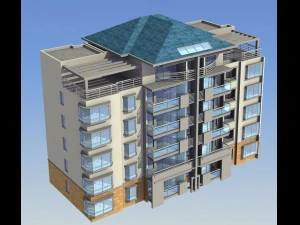 desain gedung perkantoran vila taman perumahan kota - 344 Model 3D