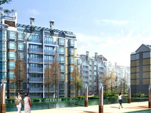 dise&ntilde;o de edificio de oficinas de villa con jard&iacute;n residencial de la ciudad - 345 Modelo 3D