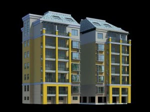 city residential garden villa office building design - 347 3D Model