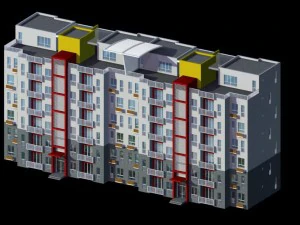 city residential garden villa office building design - 348 3D Model