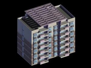 diseño de edificio de oficinas de villa con jardín residencial de la ciudad - 353 Modelo 3D