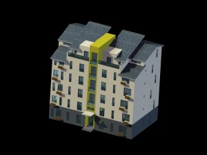 都市住宅ガーデンヴィラオフィスビルデザイン - 354 3Dモデル