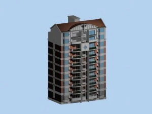 desain gedung perkantoran villa taman perumahan kota - 363 Model 3D