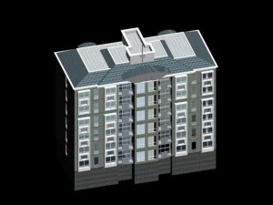 dise&ntilde;o de edificio de oficinas de villa con jard&iacute;n residencial de la ciudad - 374 Modelo 3D