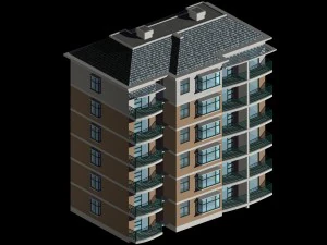 şehir konut bah&ccedil;e villa ofis binası tasarımı - 378 3D Model