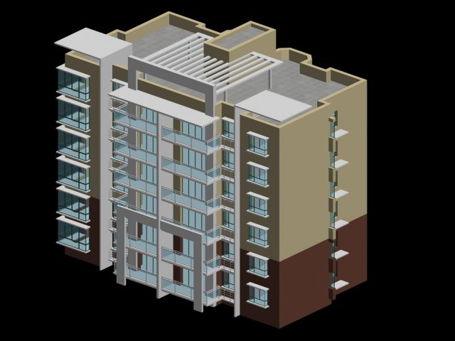 city residential garden villa office building design - 384 3D Модель .c4d .max .obj .3ds .fbx .stl .blend 