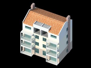 city residential garden villa office building design - 385 3D Модель