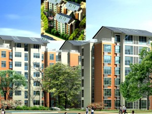 city residential garden villa office building design - 387 3D 模型