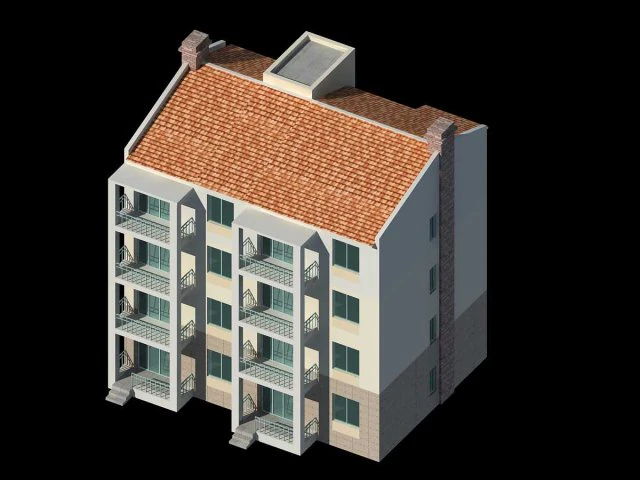 city residential garden villa office building design - 389 3D Model .c4d .max .obj .3ds .fbx .stl .blend