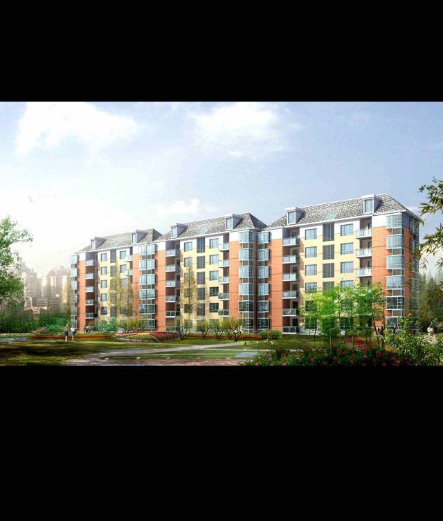 city residential garden villa office building design - 395 3D Model .c4d .max .obj .3ds .fbx .stl .blend 