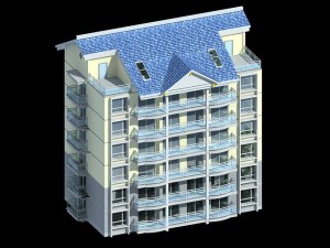 city residential garden villa office building design - 397 3D Model