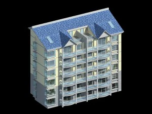city residential garden villa office building design - 398 3D Model
