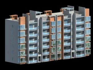 desain gedung perkantoran vila taman perumahan kota - 401 Model 3D