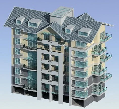 city residential garden villa office building design - 402 3D Model .c4d .max .obj .3ds .fbx .stl .blend