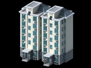 city residential garden villa office building design - 411 3D 모델