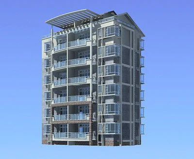 city residential garden villa office building design - 421 3D Model .c4d .max .obj .3ds .fbx .stl .blend 