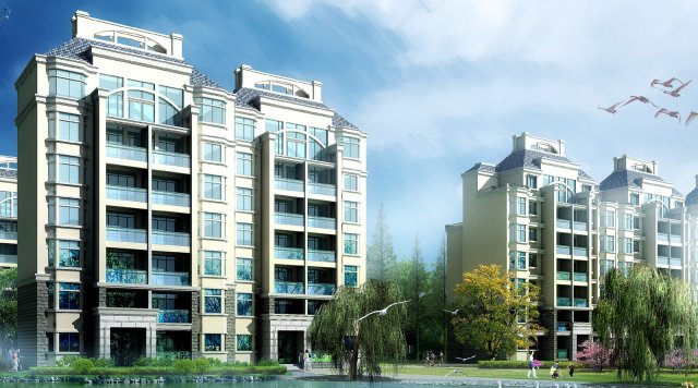 city residential garden villa office building design - 422 3D Model .c4d .max .obj .3ds .fbx .stl .blend