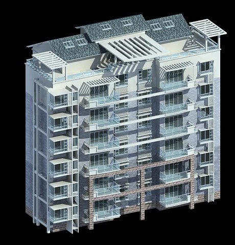 city residential garden villa office building design - 431 3D Model .c4d .max .obj .3ds .fbx .stl .blend 