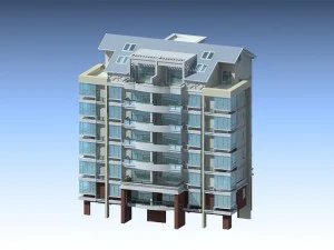 city residential garden villa office building design - 438 3D Model