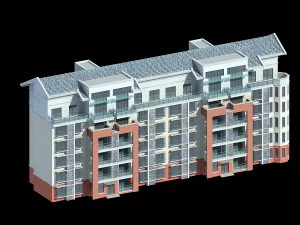 progettazione di un edificio per uffici in una villa residenziale con giardino in citt&agrave; - 447 Modello 3D