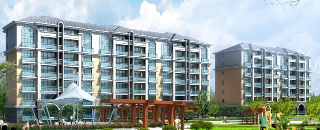 city residential garden villa office building design - 454 3D Model .c4d .max .obj .3ds .fbx .stl .blend 