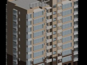 progettazione di un edificio per uffici in una villa residenziale con giardino in citt&agrave; - 456 Modello 3D