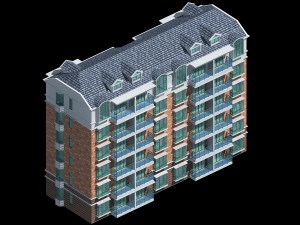 city residential garden villa office building design - 458 3D Model