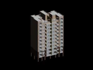 projeto de edifício de escritórios de vila de jardim residencial de cidade - 459 Modelo 3D