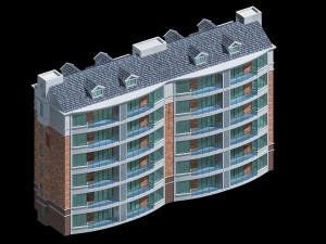 city residential garden villa office building design - 460 3D-Modell