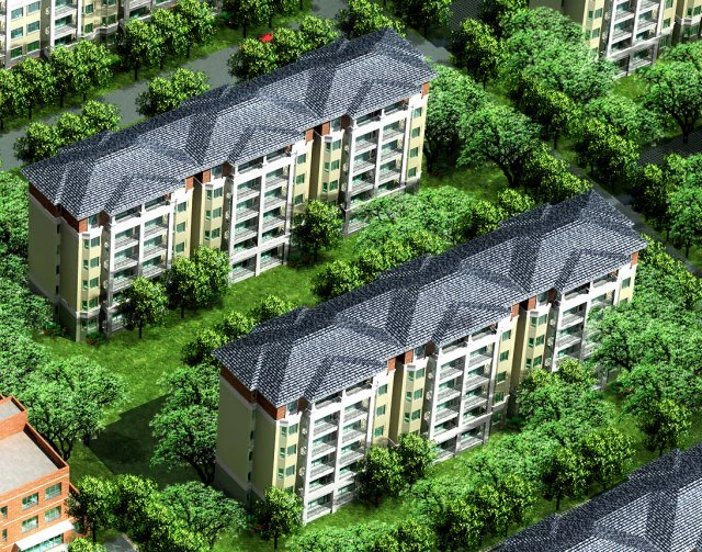 city residential garden villa office building design - 472 3D Model .c4d .max .obj .3ds .fbx .stl .blend 