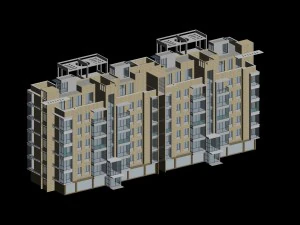 şehir konut bah&ccedil;e villa ofis binası tasarımı - 479 3D Model