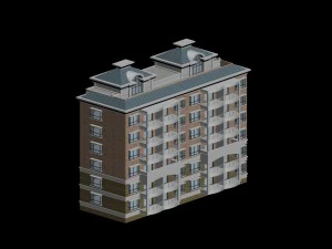 도시 주거용 정원 빌라 오피스 빌딩 디자인 - 486 3D 모델