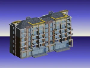 міська житлова садова вілла проект офісної будівлі - 487 3D Модель