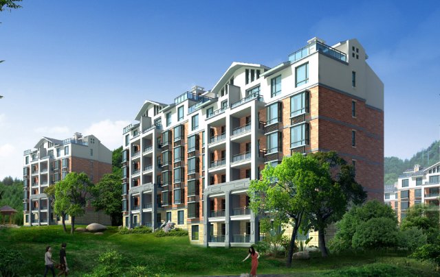 city residential garden villa office building design - 488 3D Model .c4d .max .obj .3ds .fbx .stl .blend