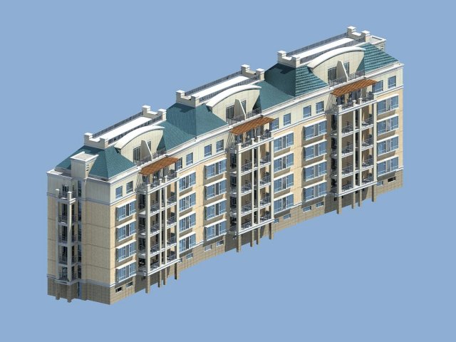city residential garden villa office building design - 490 3D Model .c4d .max .obj .3ds .fbx .stl .blend 