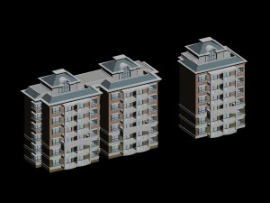 projeto de edif&iacute;cio de escrit&oacute;rios de vila de jardim residencial de cidade - 492 Modelo 3D