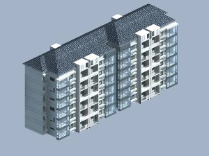 dise&ntilde;o de edificio de oficinas de villa con jard&iacute;n residencial de la ciudad - 493 Modelo 3D