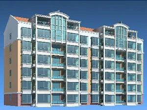 progettazione di un edificio per uffici in una villa residenziale con giardino in citt&agrave; - 494 Modello 3D